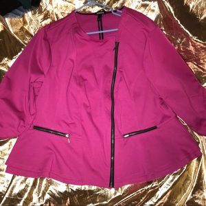 Pink plus size jacket with side zipper 26w 28w